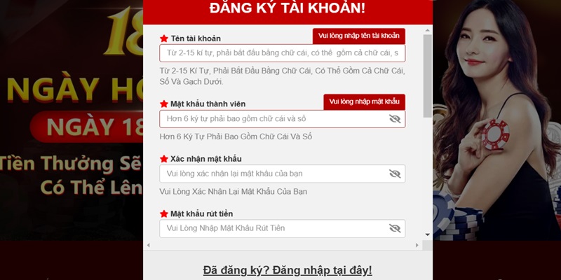 Các bước đăng ký tài khoản 18WIN